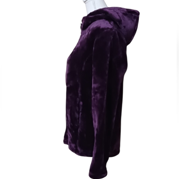 32° Heat Plush Cozy Purple Teddy Hoodie Jacket Women's Small NWT - Picture 3 of 6